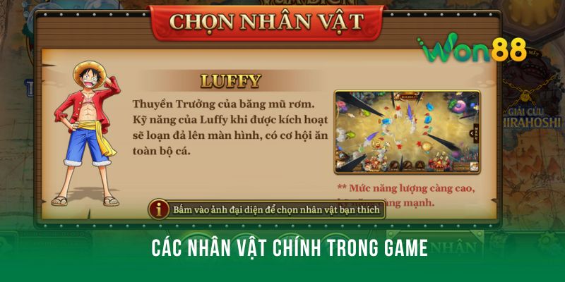Các nhân vật chính trong game