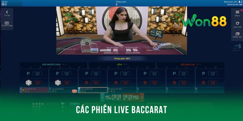 Các phiên live đánh Baccarat chuyên nghiệp