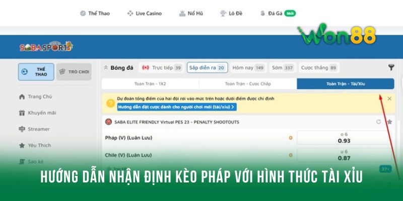 Hướng dẫn nhận định kèo Pháp với hình thức tài xỉu