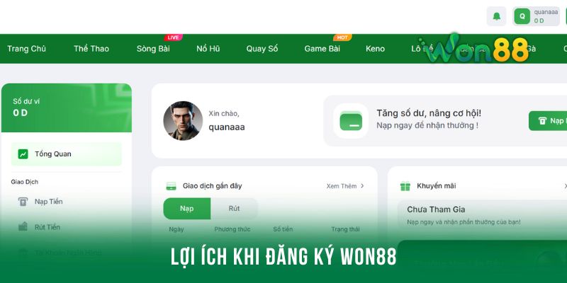 Lợi ích khi đăng ký Won88 là gì?