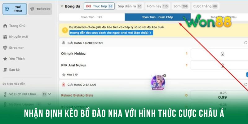 Nhận định kèo Bồ Đào Nha với hình thức cược châu Á