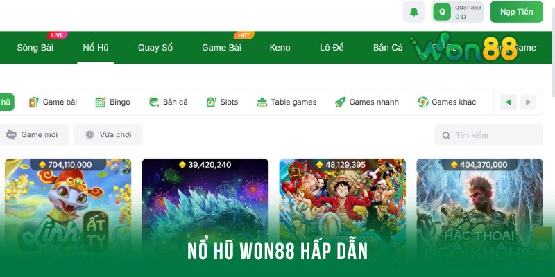 Giới thiệu về nổ hũ Won88