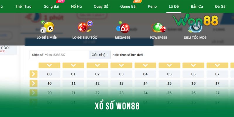Thông tin tổng quan nhất về danh mục xổ số Won88 cho người mới